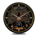 Makkah Wall Azan Clock - Al-Fatiha with Kaaba design, digital prayer time display, and temperature reading for Islamic home decor.