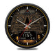Makkah Wall Azan Clock - Al-Fatiha with Kaaba design, digital prayer time display, and temperature reading for Islamic home decor.