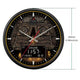 Al-Haram Azaan Wall Clock - Al-Fatiha with golden Kaaba door design, 330mm size, and digital prayer time display for Islamic home decor.