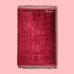 Maroon Rectangle Premium Janamaz with name