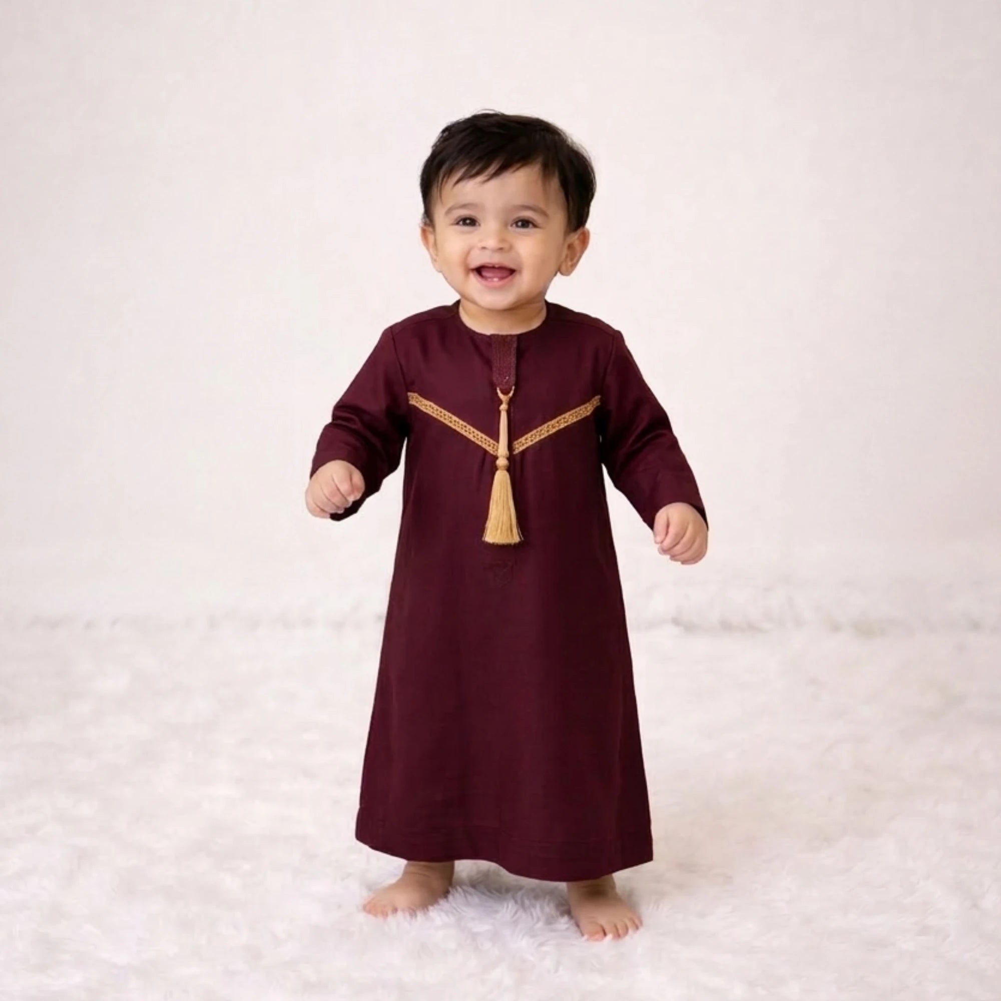 Maroon Baby Boy Thobe for Kids Main image