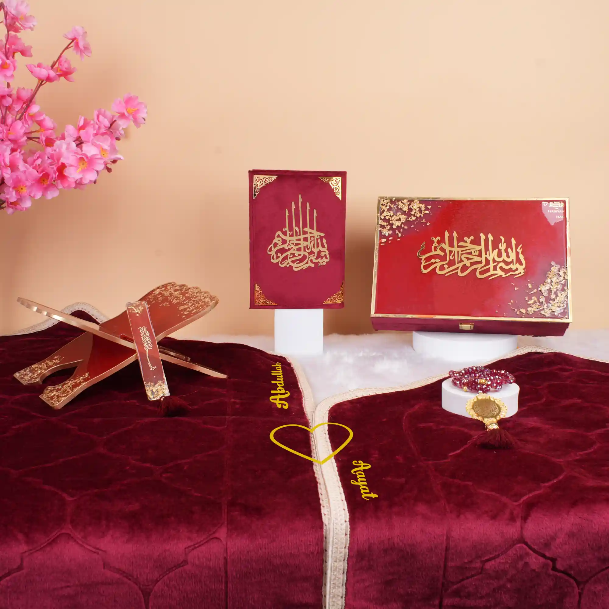 Maroon Flakes Couple Ibadah Set Secondary image