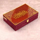 Luxurious maroon and gold gift box from the Maroon Flakes Bridal Hamper, perfect for presenting a Quran gift set for brides.