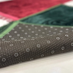 Green & Maroon Rectangle Couple Janamaz with Heart