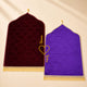 Maroon & Purple Couple Dome Janamaz - Prayer Mats Set featuring heart design and personalized names, ideal for Islamic weddings or gifts.