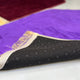 Underside of purple prayer mat from Maroon & Purple Couple Dome Janamaz Set, showing anti-slip backing and quality craftsmanship.