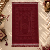Maroon Rectangle Premium Janamaz with name
