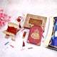 Complete Kid's Maroon Sawab-e-Jariya Gift Set with Quran, rehal, tasbeeh, and prayer mat, perfect for religious milestones and celebrations.