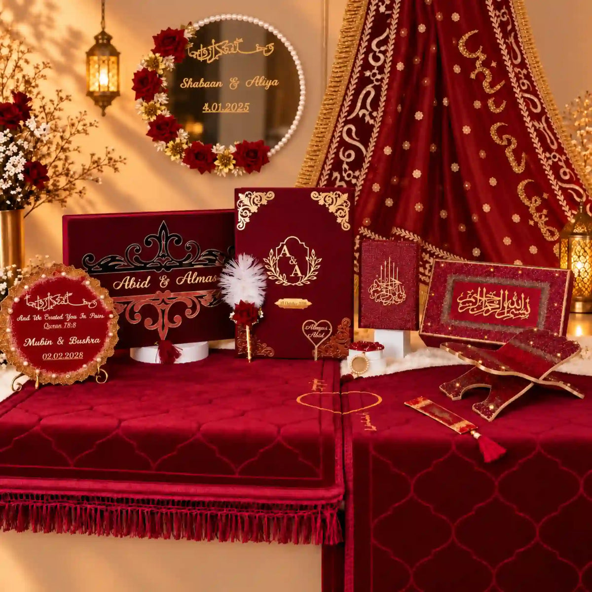 Maroon Bling Amaanat-e-Nikaah (امانت نکاح) Bridal Quran Set