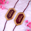 Pair of Mashallah Bands Wedding Keepsake with gold embroidery on maroon velvet, ideal for Nikah and bridal gifts in traditional ceremonies.