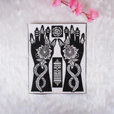 Mehendi Stencils with bold floral and vine motifs for hand decoration, perfect for weddings, festivals, and creative henna art sessions.