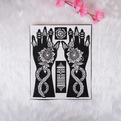 Mehendi Stencils with bold floral and vine motifs for hand decoration, perfect for weddings, festivals, and creative henna art sessions.
