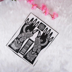 Henna Mehendi Stencils showcasing ornate floral and tribal-style patterns, ideal for crafting traditional designs on hands with precision.