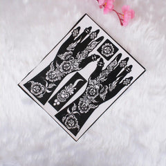 Reusable Mehendi Stencils featuring intricate floral motifs for hands and fingers, perfect for DIY henna art and creative gift ideas.