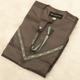 Charcoal Green Thobe Romper for Baby Boys