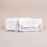 Men's Ihram Belt - Hajj & Umrah Essential in white with secure pouch. Durable, lightweight design for storing money, IDs, and documents.