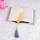 Grey Mini Quran with Feather Bookmark