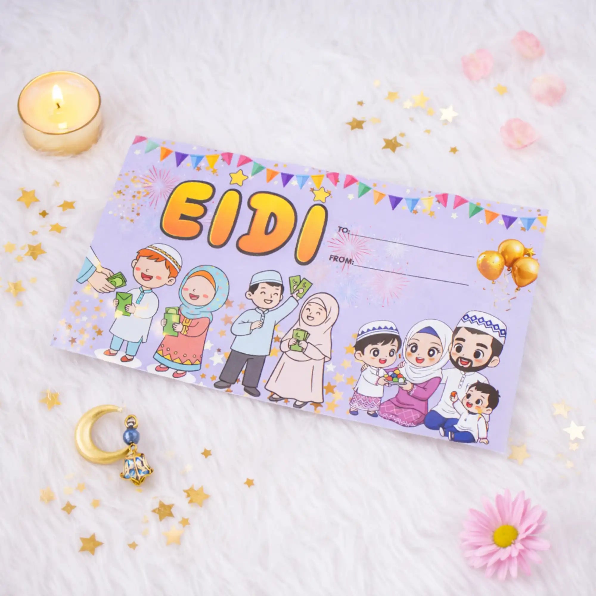 EID Mubarak Family EIDI Envelopes (Pack of 10) Main image