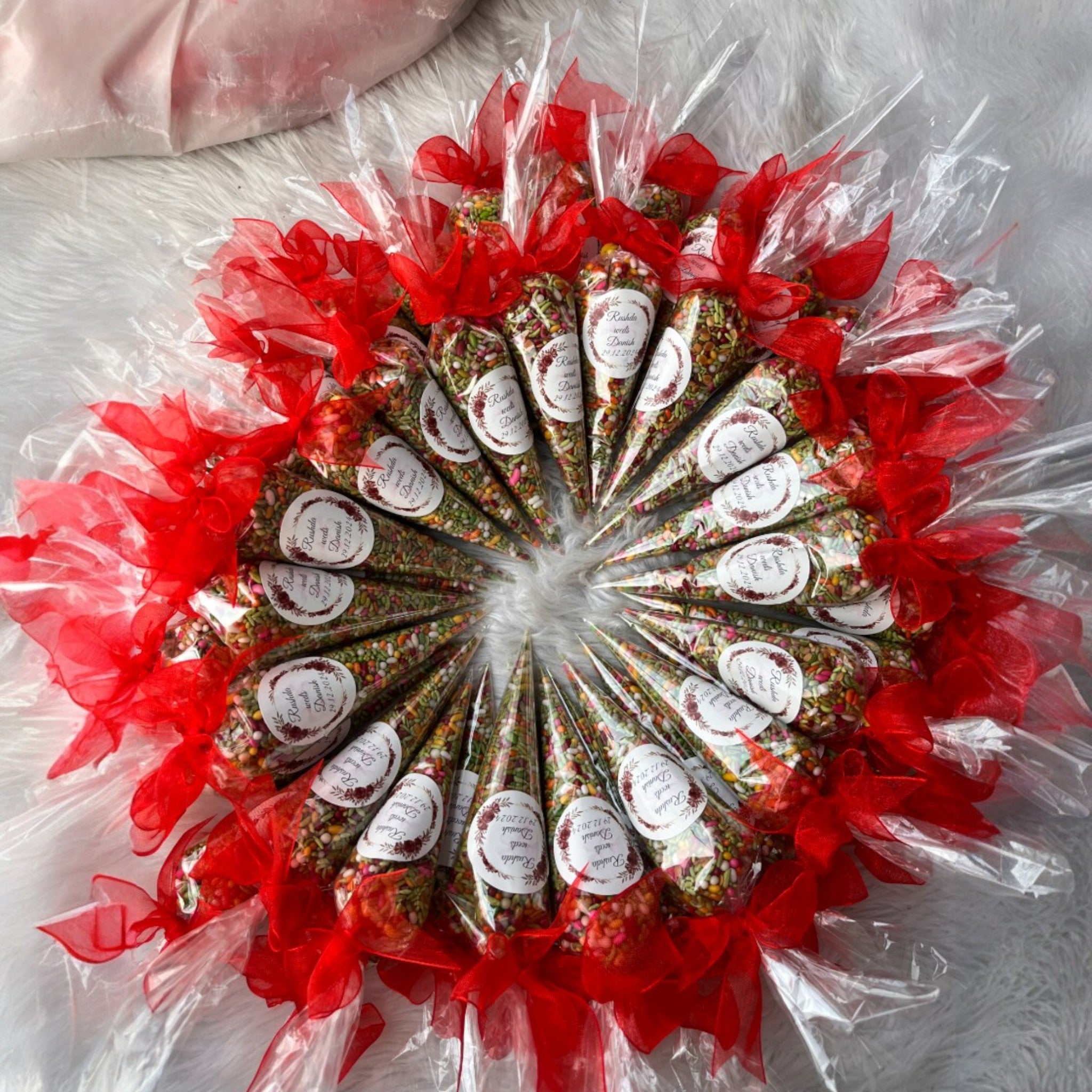 Customized Shahi Mix Sounf Cones for Nikah Favors