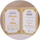 Customizable Islamic wedding invitation card with golden calligraphy, included in the Barkat-e-Nikah Sawab-e-Jariya gift collection.