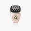 Pink Noor Zikr Ring 2.0 with digital display and gold accents, designed for stylish and functional zikr tracking.