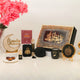 Ramadan Gift Box in black with Ayatul Kursi frame, tasbeeh, and candle, perfect for gifting during the holy month.