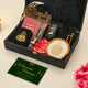 Elegant Noor Al-Ramadan Gift Box with Islamic items like tasbeeh, scarf, and decorative frame, ideal for Ramadan gifting and celebrations.
