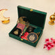 Noor Al-Ramadan Gift Box - Ramadan Gift Box | Essentials in green velvet box with tasbeeh, prayer book, and Islamic decor for gifting.