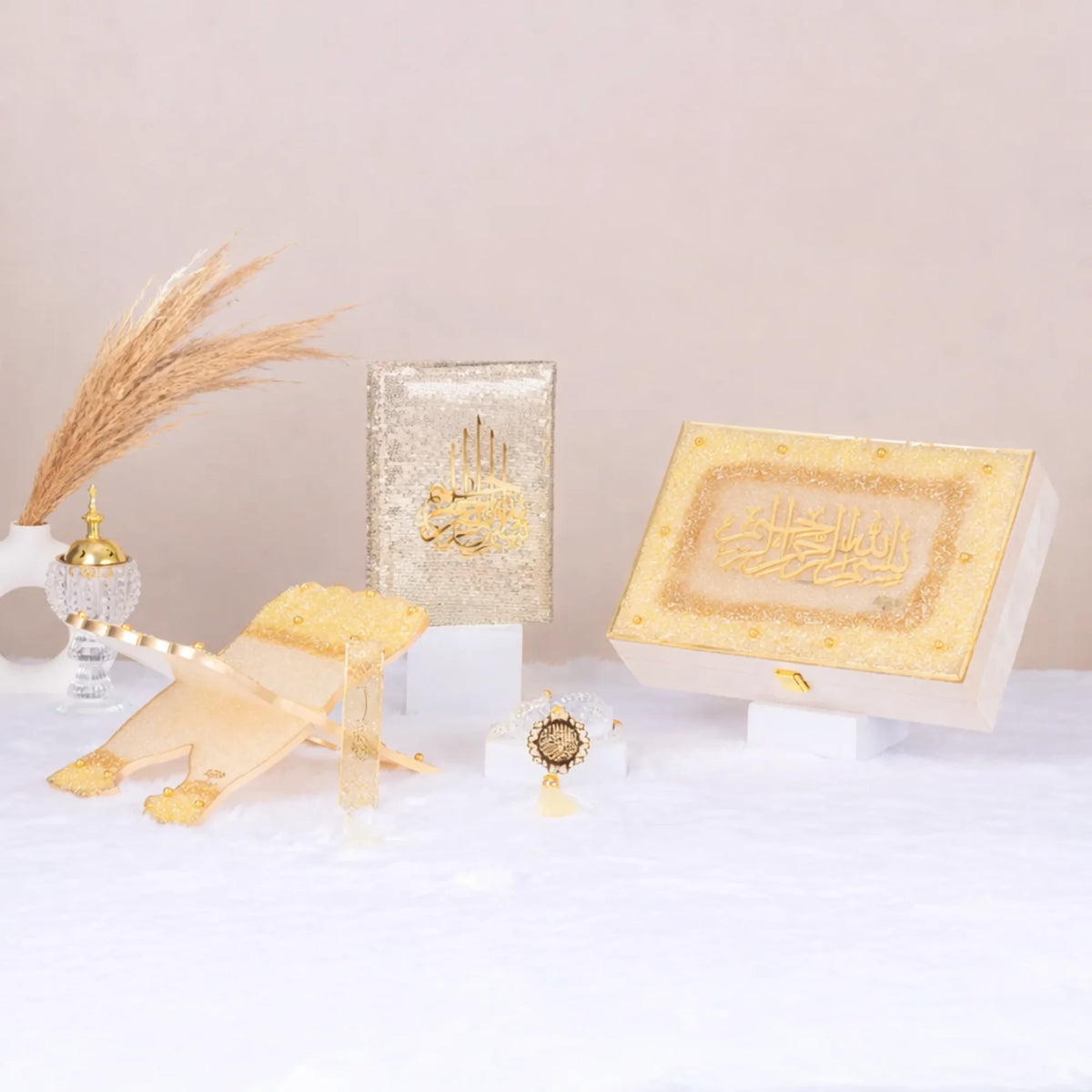 Offwhite Rehal Hamper - The Bling Collection with Quran and accessories