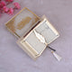 Open Mini Tilawat-e-Quran from the Offwhite Flakes Velvet Gift Set with feather-shaped gold bookmark and decorative box. Perfect for ceremonial use.