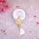 White 33 Beads Tasbeeh with Resin Agate and name 'Ayaan', elegant handmade prayer beads for wedding favors and religious use.