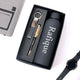 Personalized keychain, pen, and bottle gift set in black box
