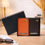 Black leather passport cover with elastic band