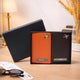 Black leather passport cover with elastic band