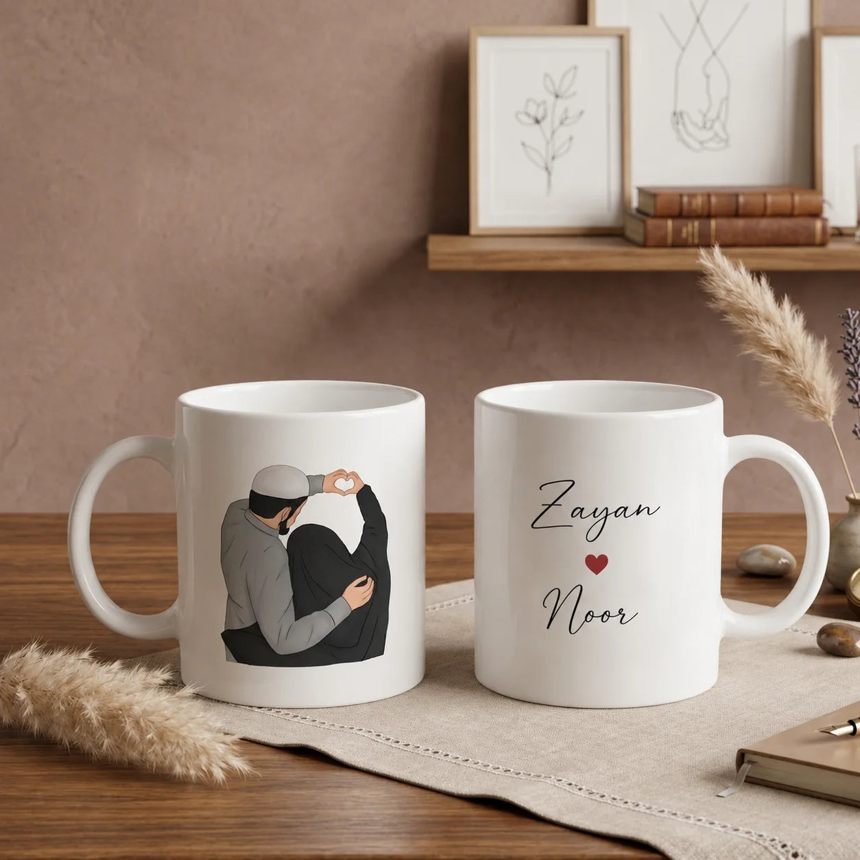 Personalized Muslim Couple Love Mug - 325ml Secondary image
