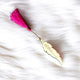 Feather Bookmark Bismillah with pink tassel, lightweight Islamic gift ideal for book lovers seeking elegant spiritual accessories.