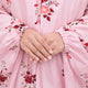 Close-up of elastic cuffs on Pink Floral Namaz Makhna, showcasing soft cotton fabric and detailed floral print for prayer wear.