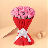 Pink Storm Bouquet — detail of the flowers and wrapping
