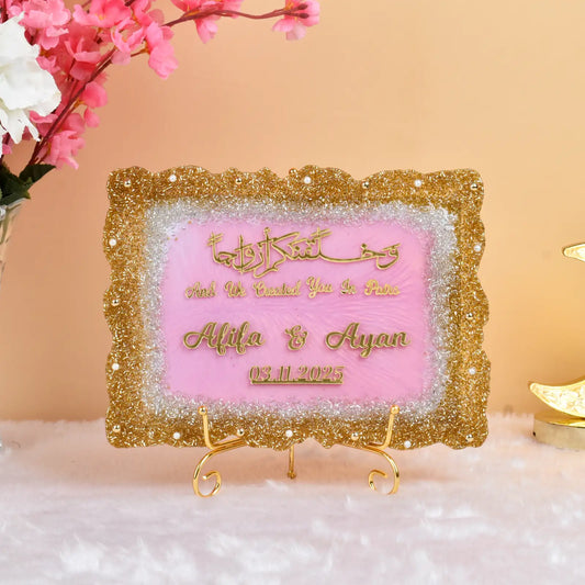 Pink Sequence Rectangle Couple Frame