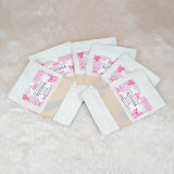 Aqiqah Meat Packets - meat packet | 12 units, customisation displayed in a fan layout with personalized labels for a baby girl named Ayesha.