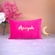Daughter Personalized Velvet Cushion - Unique Gift featuring custom name 'Anayah' in gold on soft pink velvet, perfect for home furnishing.
