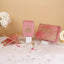 Rehal Hamper Gift Set - Pink Flakes featuring velvet Quran, acrylic tasbeeh, Rehal, and bookmark in a designer box. Ideal Quran gift set for women.