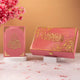 Bridal Quran gift set with pink velvet Quran and gold-accented designer box. A luxurious Sawab-e-Jariya gift for Nikkah ceremonies.