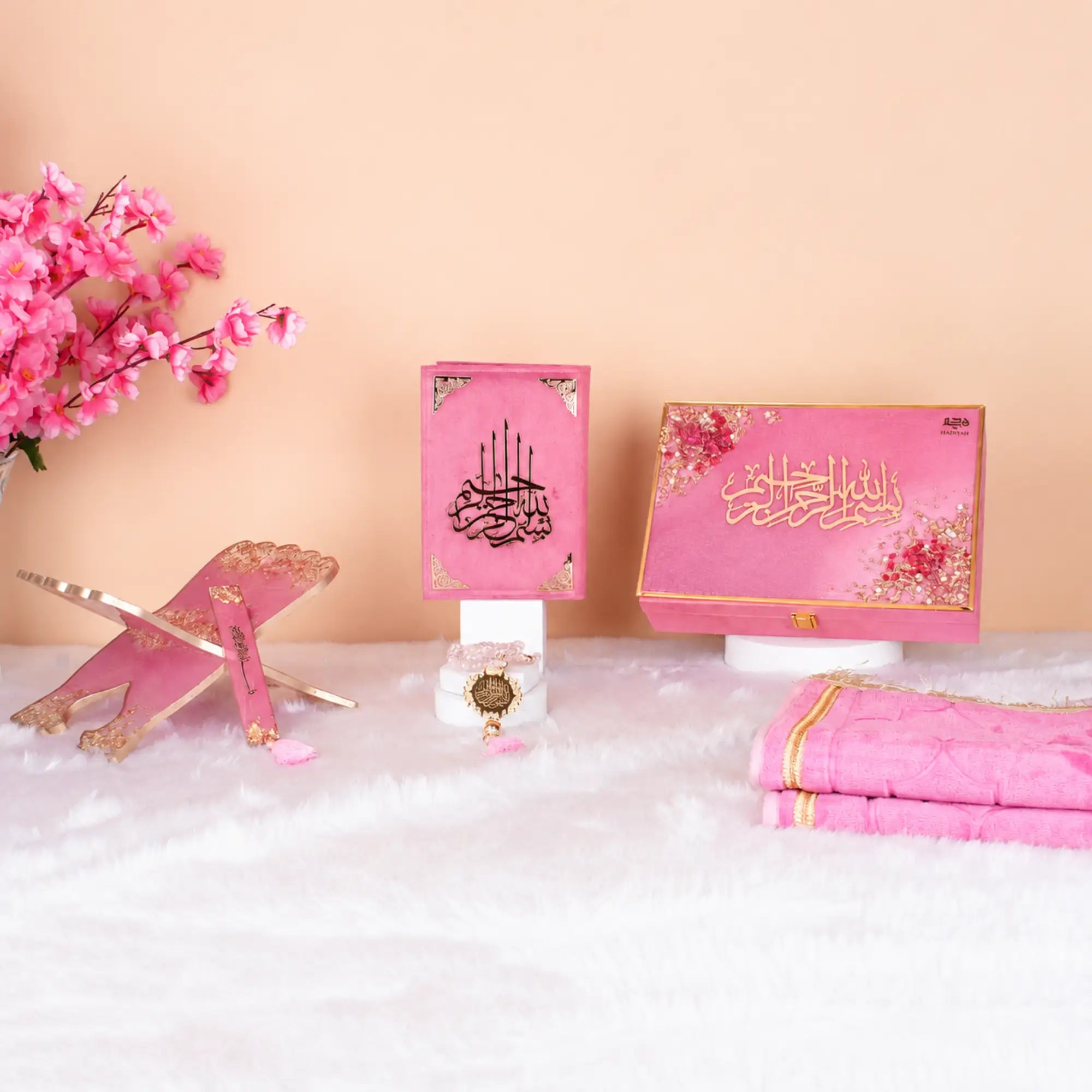 Pink Floral Pearl Sawab-E-Jariya Hamper Secondary image