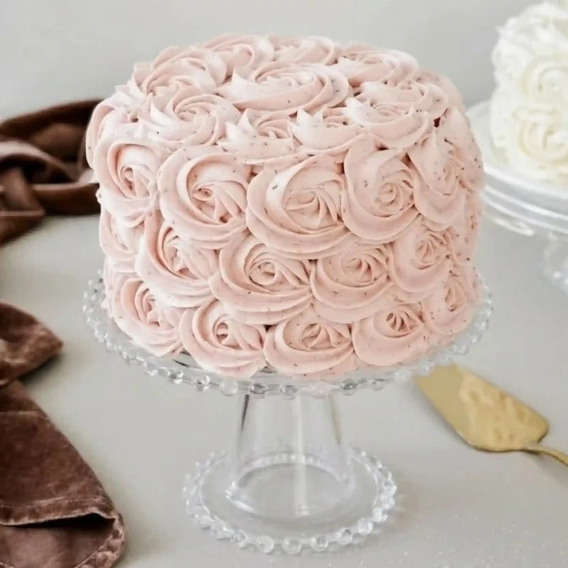 Pink Rosette Vanilla Round Cake Main image