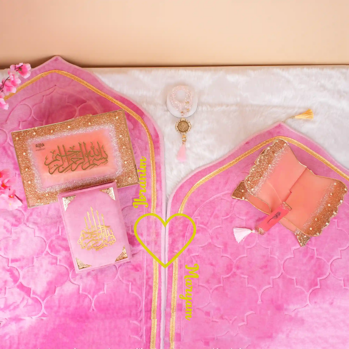 Pink Sequence Couple Ibadah Set