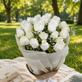 Power of Wishes White Roses Bouquet — fresh flower bouquet | Hadiyah Gifting