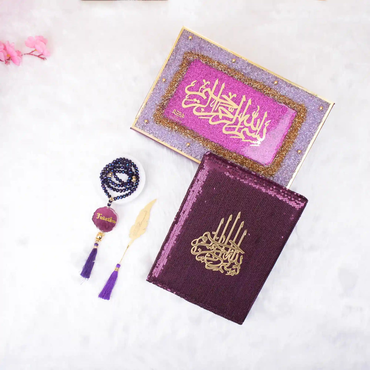 Purple Bling Couple Ibadah Set