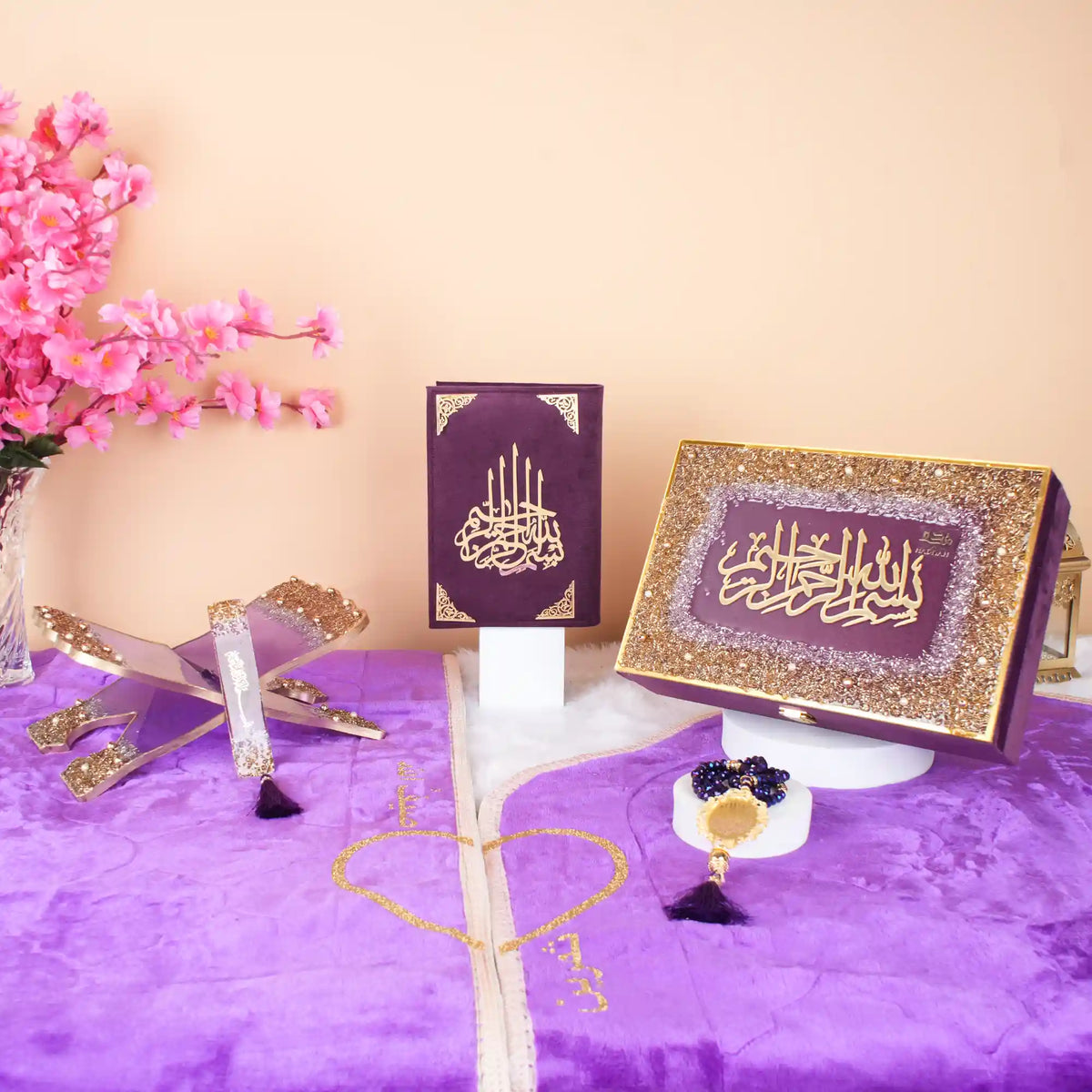 Purple Sequence Couple Ibadah Set