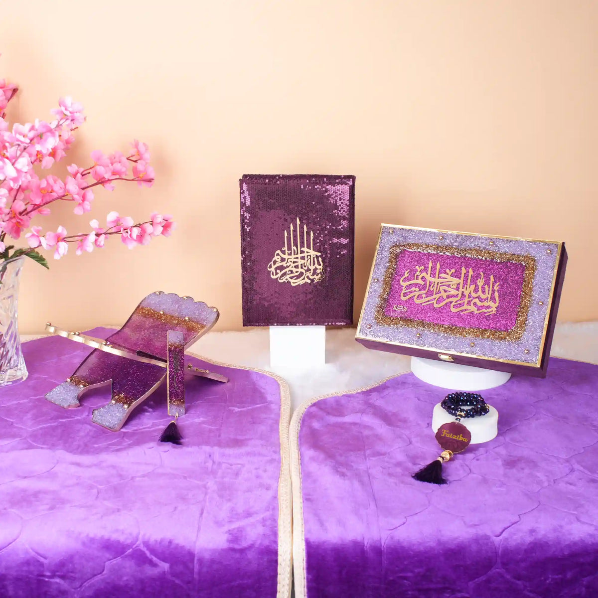 Purple Bling Couple Ibadah Set